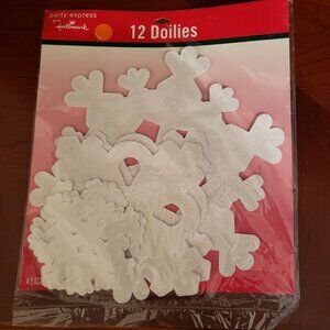 Hallmark Party Express Snowflake Doilies 12 Total (3 Sizes) - Unopened